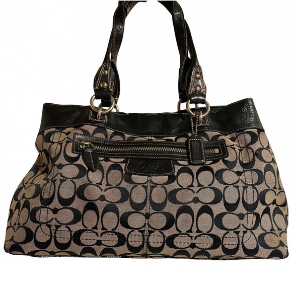 Coach vintage CC signature print canvas satchel handbag - Picture 1 of 9